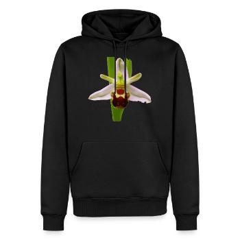 L'abeille d'orchidée est une plante d'orchidée - Sweat à capuche Premium bio Homme - noir - Devant - Nico (187cm)