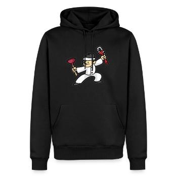Klempner Ninja Sanitär Installateur Pümpel Zange - Männer Premium Bio Hoodie - Schwarz - Vorne - Nico (187cm)