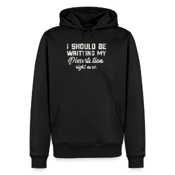 Ich sollte Doktoranden schreiben - Männer Premium Bio Hoodie - Schwarz - Vorne - Nico (187cm)