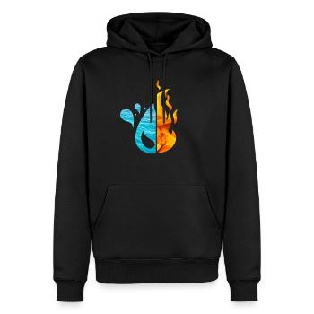 Elements of fire and water - Men’s Premium Organic Hoodie - black - Front - Nico (187cm)