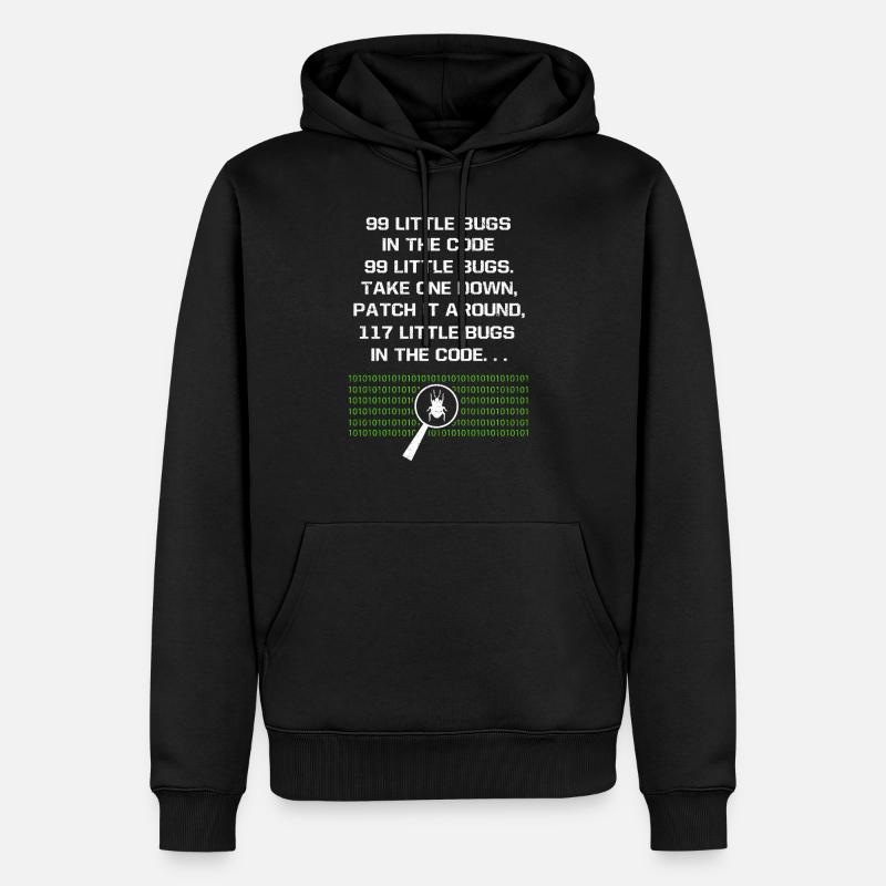 99 Little Bugs In The Code Computer Geek Programme - Men’s Premium Organic Hoodie - black