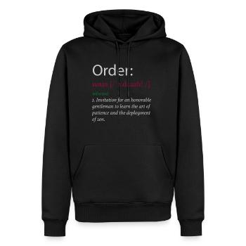 John Bercow Order Definition Brexit Spruch lustig - Männer Premium Bio Hoodie - Schwarz - Vorne - Nico (187cm)