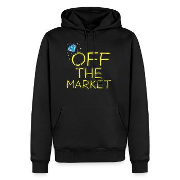 OFF THE MARKET Heirat Hochzeiten JGA Verlobung - Männer Premium Bio Hoodie - Schwarz - Vorne - Nico (187cm)