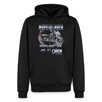 Motorradfahrer werden nicht grau, das ist Chrom - Männer Premium Bio Hoodie - Schwarz - Vorne - Nico (187cm)