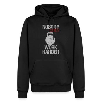 Niemand kümmert sich härter Arbeit Fitness Workout Gym Skull - Männer Premium Bio Hoodie - Schwarz - Vorne - Nico (187cm)