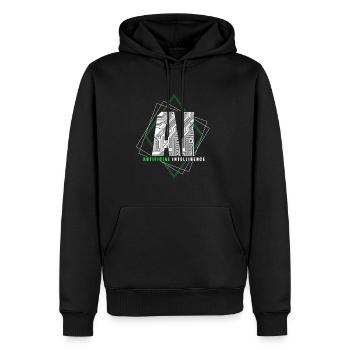 Künstliche Intelligenz Geschenk KI AI Technologie - Männer Premium Bio Hoodie - Schwarz - Vorne - Nico (187cm)