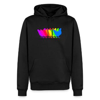Troupe de poulet coloré - Sweat à capuche Premium bio Homme - noir - Devant - Nico (187cm)