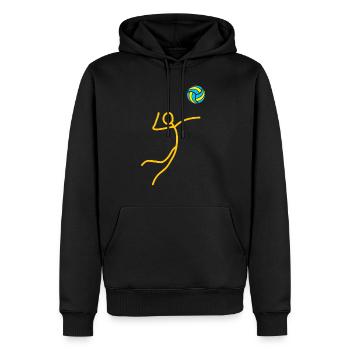 Volley-cadeau beach plage salle de salle équipe - Sweat à capuche Premium bio Homme - noir - Devant - Nico (187cm)