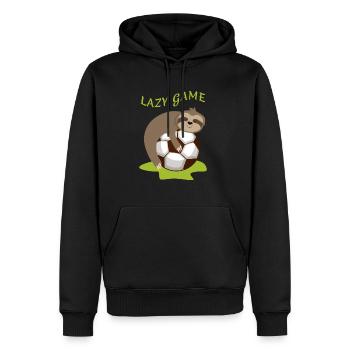 Faultier Faul Fußball Faules Spiel Müde - Männer Premium Bio Hoodie - Schwarz - Vorne - Nico (187cm)