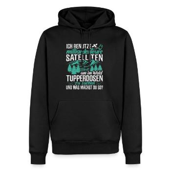 GPS-Schatzsuche - Männer Premium Bio Hoodie - Schwarz - Vorne - Nico (187cm)