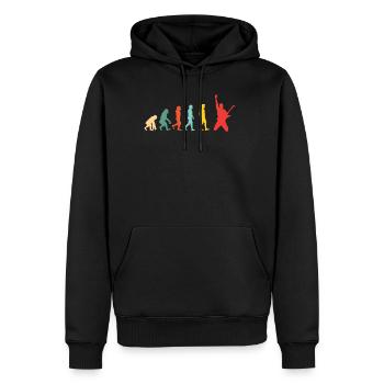 Rock Evolution - Guitare, Rock n Roll - Sweat à capuche Premium bio Homme - noir - Devant - Nico (187cm)