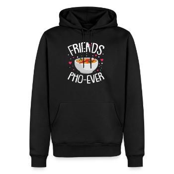 Friends Pho Ever - Vietnam, soupe, soupe aux nouilles - Sweat à capuche Premium bio Homme - noir - Devant - Nico (187cm)