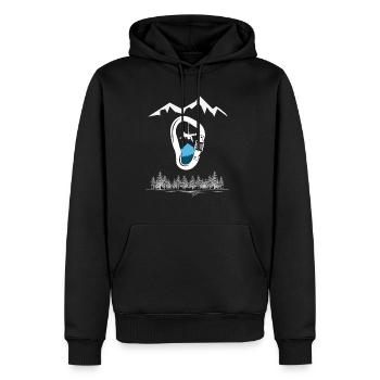 Carabiners - klatring, bouldering, bjerge, alper - Herre Premium økologisk hoodie - sort - Foran - Nico (187cm)