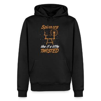 Fil roue fil de laine idée de cadeau - Sweat à capuche Premium bio Homme - noir - Devant - Nico (187cm)