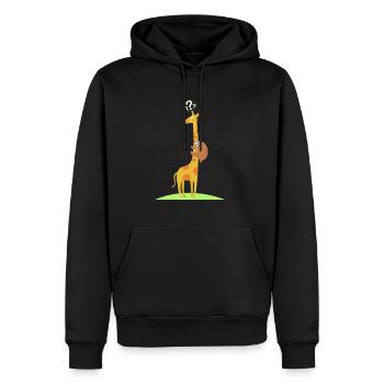 Paresseux Girafe Suspendu Drôle Fatigué - Sweat à capuche Premium bio Homme - noir - Devant - Nico (187cm)