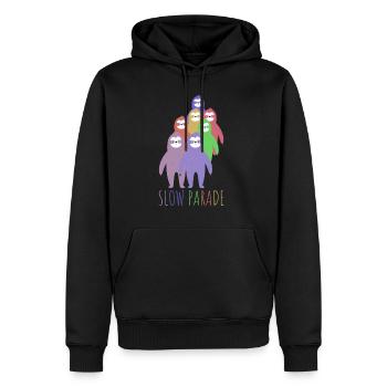 Paresseux Love Parade Funny Funny - Sweat à capuche Premium bio Homme - noir - Devant - Nico (187cm)