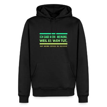 Lustiger Spruch Schwarzer Humor Gemein Provokant - Männer Premium Bio Hoodie - Schwarz - Vorne - Nico (187cm)