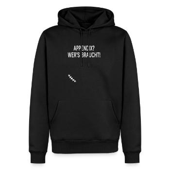 Cecum Surgery Scar Appearance Gift - Men’s Premium Organic Hoodie - black - Front - Nico (187cm)