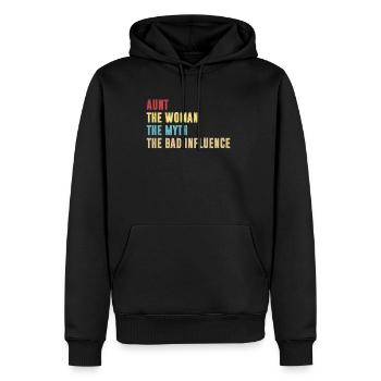 Tante die Frau der Mythos der schlechte Einfluss - Männer Premium Bio Hoodie - Schwarz - Vorne - Nico (187cm)