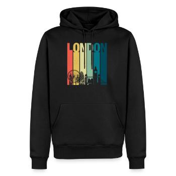 Retro London Skyline Shirt United Kingdom London - Männer Premium Bio Hoodie - Schwarz - Vorne - Nico (187cm)