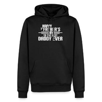 Happy First Fathers Day - Männer Premium Bio Hoodie - Schwarz - Vorne - Nico (187cm)