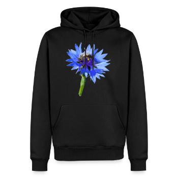 Die blauen Kornblumen locken Bienen magisch an - Männer Premium Bio Hoodie - Schwarz - Vorne - Nico (187cm)