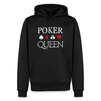 Poker Queen Karten Königin Symbole - Männer Premium Bio Hoodie - Schwarz - Vorne - Nico (187cm)