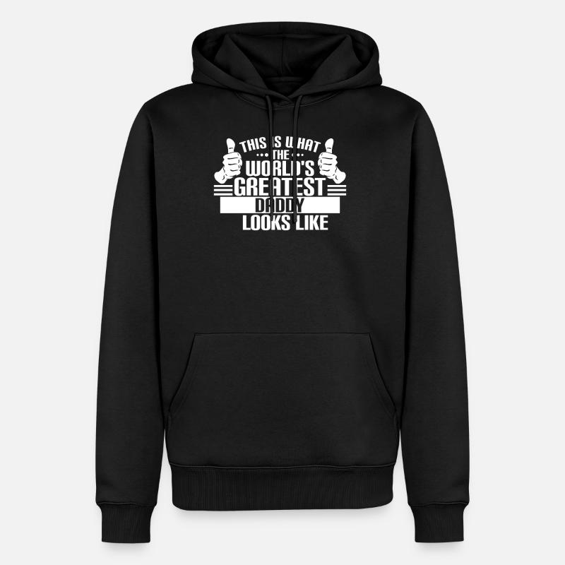 The World's Best Daddy - Männer Premium Bio Hoodie - Schwarz