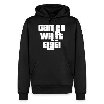 Gamer what else Gamer Geschenkidee GTA - Männer Premium Bio Hoodie - Schwarz - Vorne - Nico (187cm)