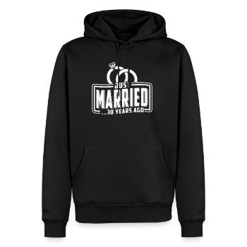 Just Married ... 30 Years Ago T-Shirt Hochzeitstag - Sweat à capuche Premium bio Homme - noir - Devant - Nico (187cm)