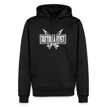Tattooed Ink Shirt Tätowierer Geschenk Tattoo - Männer Premium Bio Hoodie - Schwarz - Vorne - Nico (187cm)