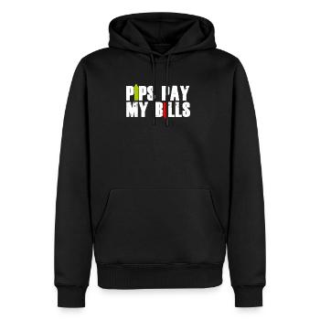 Pips pay my bills - Trader Stock Exchange - Men’s Premium Organic Hoodie - black - Front - Nico (187cm)