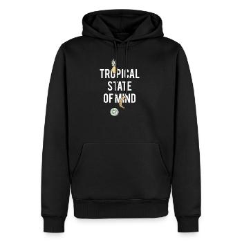 Conception tropicale de l'état d'esprit - Sweat à capuche Premium bio Homme - noir - Devant - Nico (187cm)