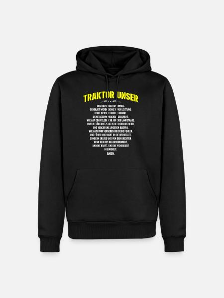 Traktor Unser T Shirt Bauer Landwirt Spruch - Männer Premium Bio Hoodie - Schwarz
