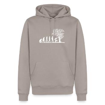 Evolution Holzfäller Förster Waldarbeiter Shirt - Männer Premium Bio Hoodie - Taupe - Vorne - Nico (187cm)