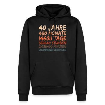 40. Geburtstag - Legendär seit 40 Jahren - Männer Premium Bio Hoodie - Schwarz - Vorne - Nico (187cm)