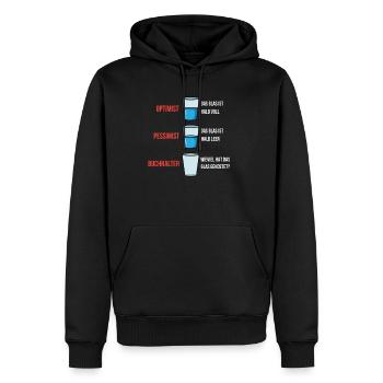 Optimist Pessimist Buchhalter - Männer Premium Bio Hoodie - Schwarz - Vorne - Nico (187cm)