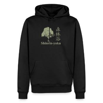 Shinrin yoku Japan Entspannung Methode Waldbaden - Männer Premium Bio Hoodie - Schwarz - Vorne - Nico (187cm)