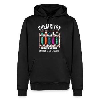 Chimie alcool - professeur d'école professeur chimie - Sweat à capuche Premium bio Homme - noir - Devant - Nico (187cm)