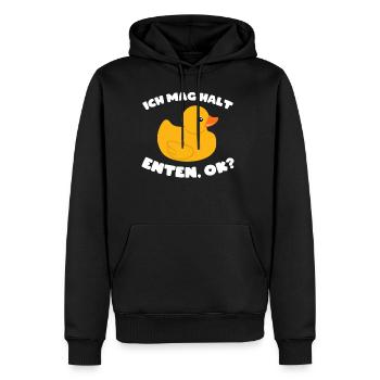 Ich Mag Halt Enten OK Enten Ente Gelbe Quiet - Männer Premium Bio Hoodie - Schwarz - Vorne - Nico (187cm)