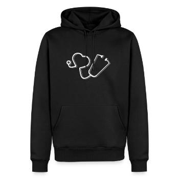 Infirmière cadeau chemise Infirmière - Sweat à capuche Premium bio Homme - noir - Devant - Nico (187cm)