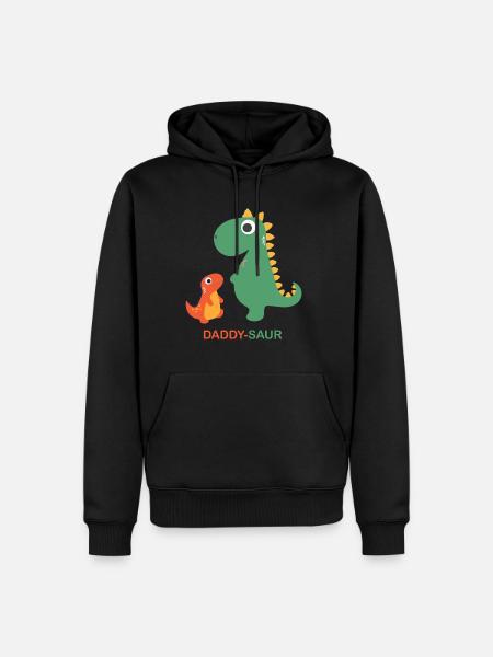 Daddy-Saur - Männer Premium Bio Hoodie - Schwarz