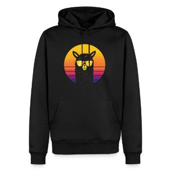 Alpaga drôle - Sweat à capuche Premium bio Homme - noir - Devant - Nico (187cm)