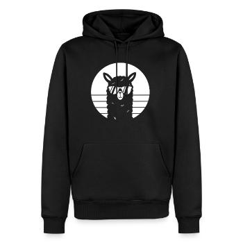 Alpaga drôle - Sweat à capuche Premium bio Homme - noir - Devant - Nico (187cm)