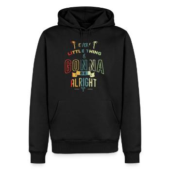 every little thing is gonna be alright - Männer Premium Bio Hoodie - Schwarz - Vorne - Nico (187cm)