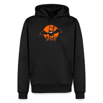 Boo! - Männer Premium Bio Hoodie - Schwarz - Vorne - Nico (187cm)