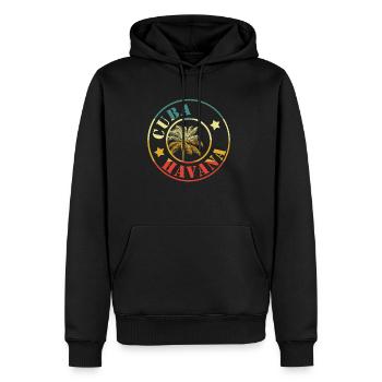cuba habana retro circle - Men’s Premium Organic Hoodie - black - Front - Nico (187cm)