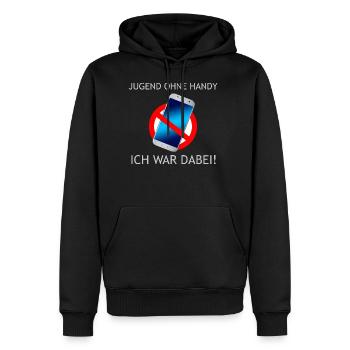 Jugend ohne Handy ich war dabei - Männer Premium Bio Hoodie - Schwarz - Vorne - Nico (187cm)