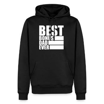 Stepdad Geschenk Stiefvater Shirt Ziehvater - Männer Premium Bio Hoodie - Schwarz - Vorne - Nico (187cm)