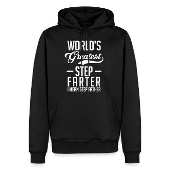 Stepdad Geschenk Stiefvater Shirt Ziehvater - Männer Premium Bio Hoodie - Schwarz - Vorne - Nico (187cm)